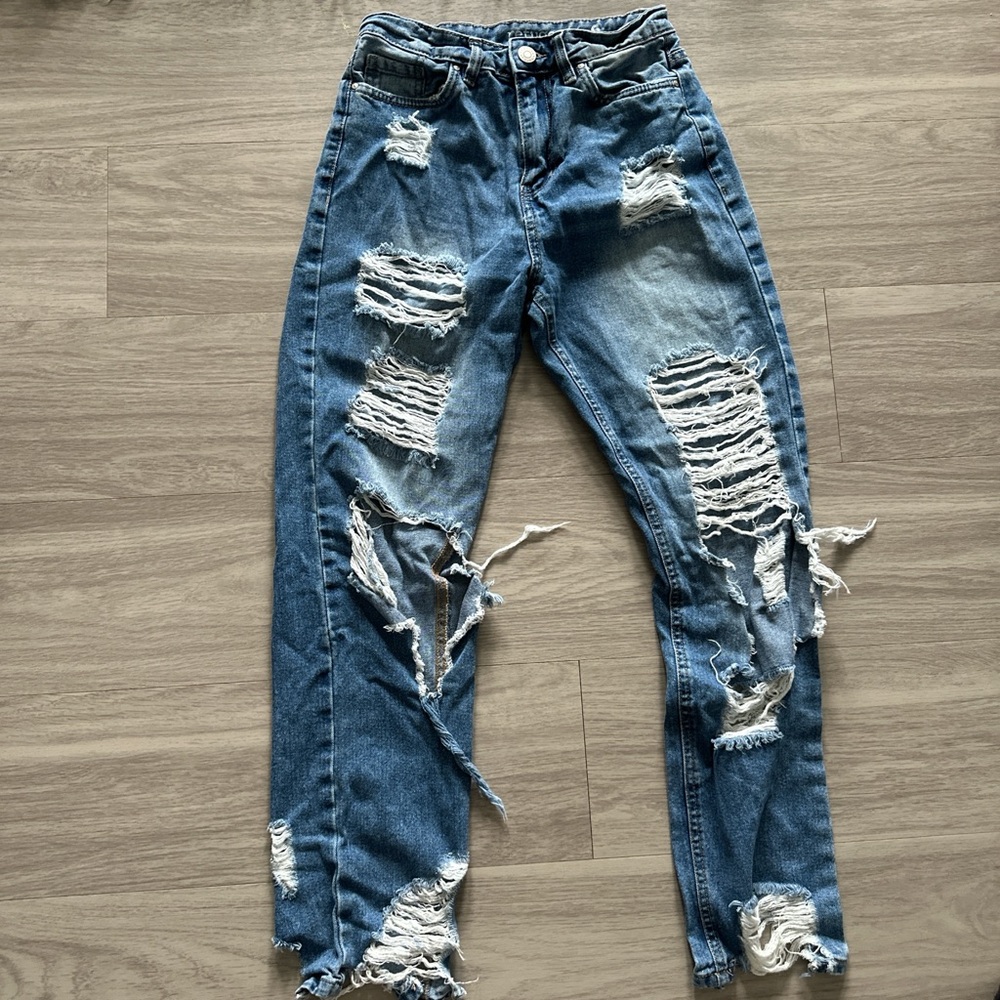 Charlotte Russe Distressed Denim Skinny Jeans